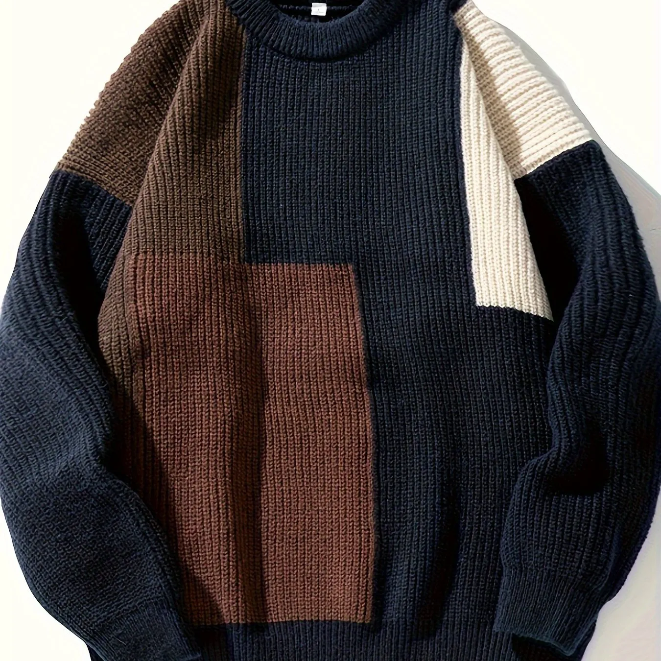 PIETROS | Casual Knitted Checked Sweater in Soft Fabric