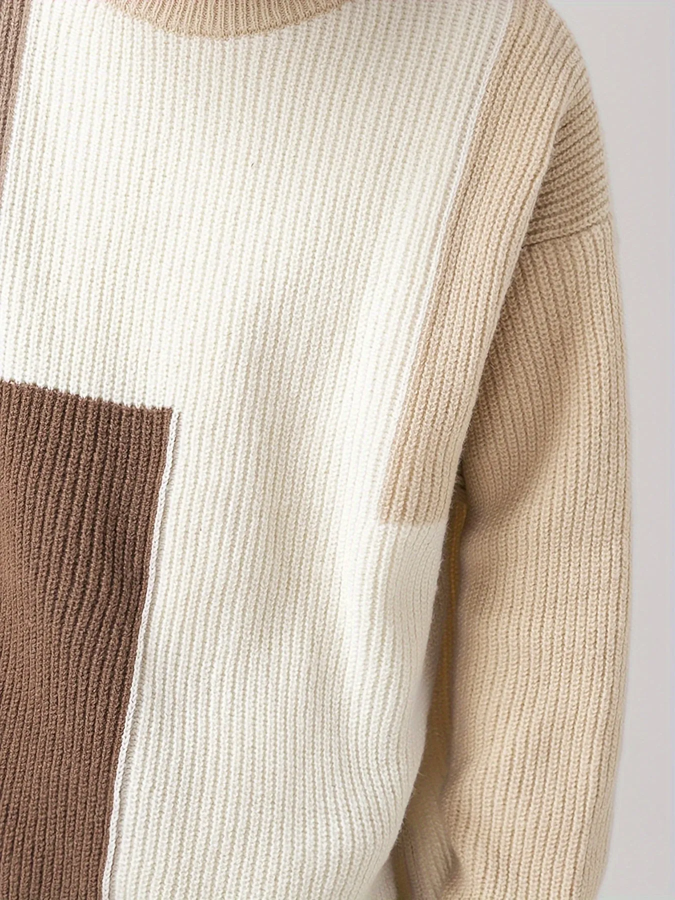 PIETROS | Casual Knitted Checked Sweater in Soft Fabric