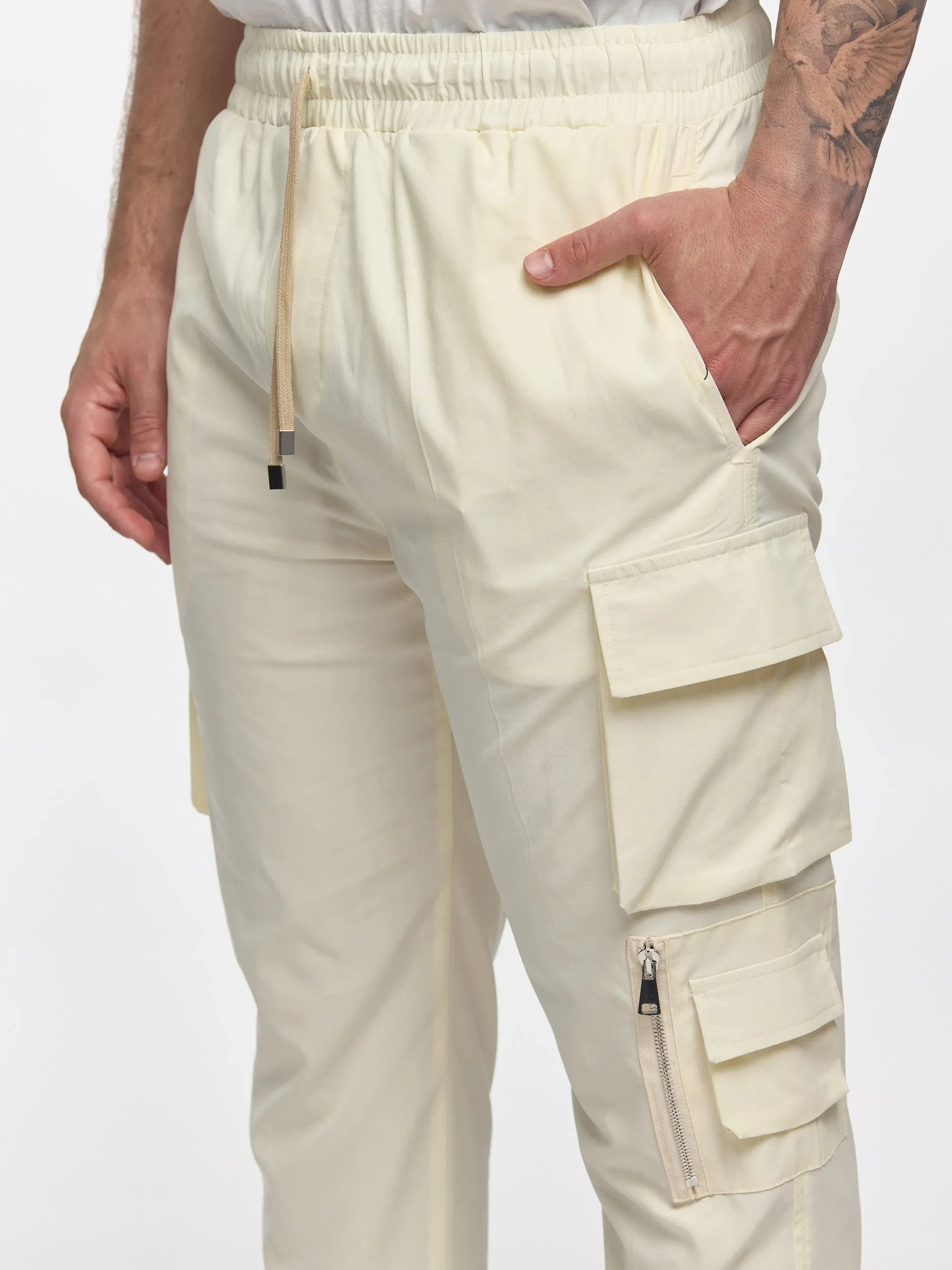 Prt A Porter Cargo Pants Soft Fabric Cream