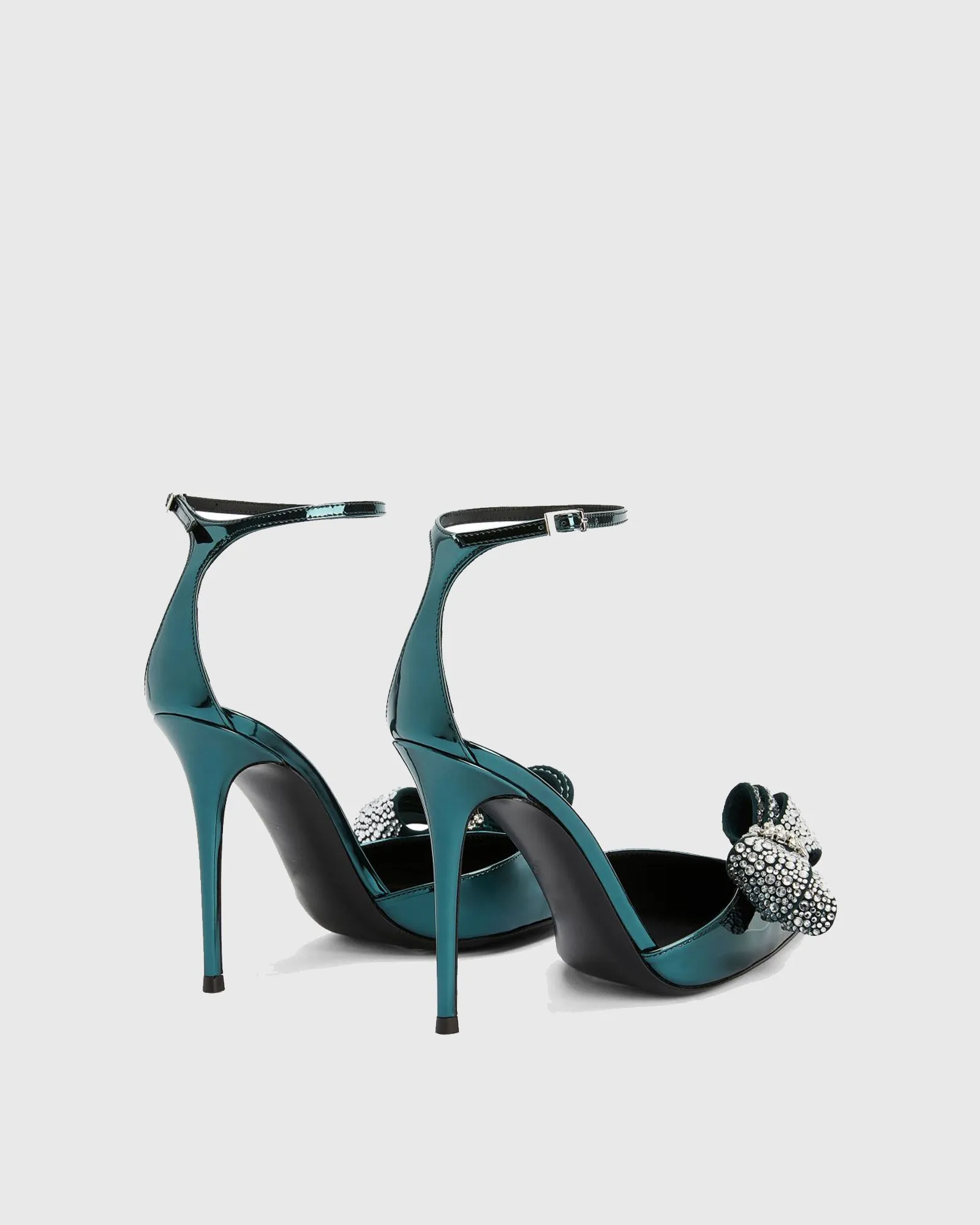 Rosetta Rhinestone Bow Strap Pumps In Green