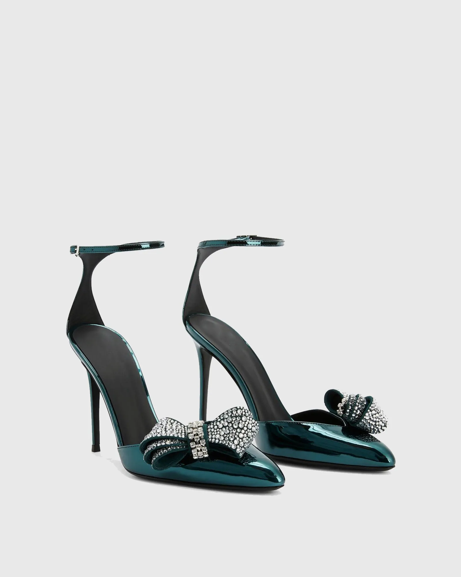 Rosetta Rhinestone Bow Strap Pumps In Green