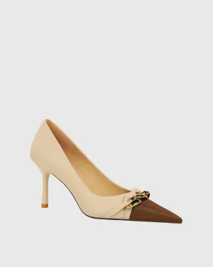 Sapir Chain Splicing Pumps In Beige
