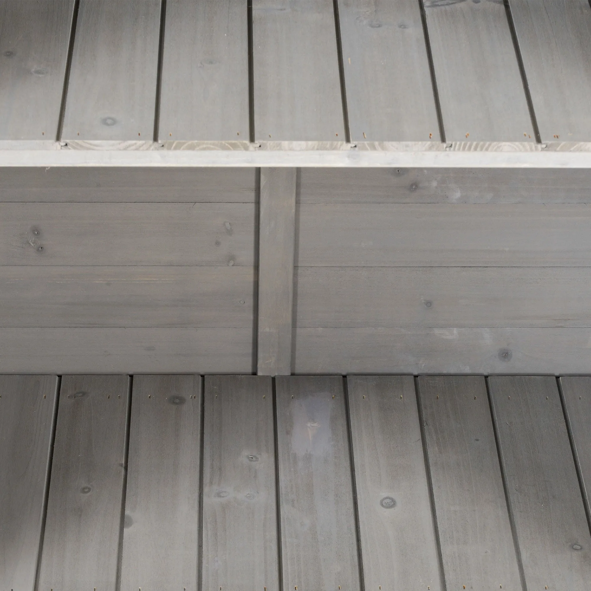 Slatted 96cm Double Door Pent Garden Store Fir Wood Grey by Steadfast