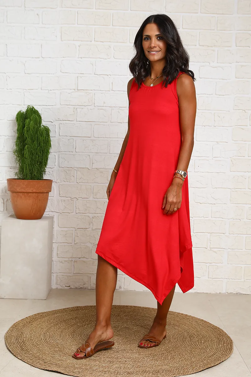 Sleeveless Total Comfort Dress With Round Neck