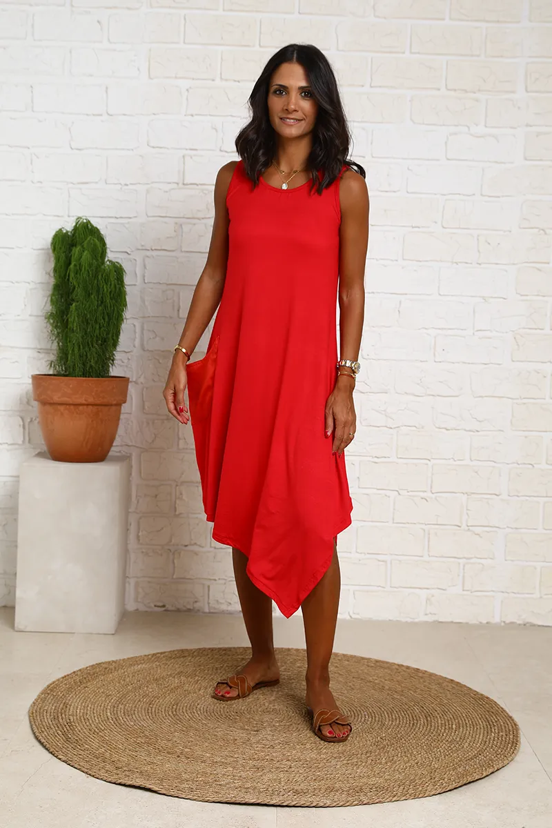 Sleeveless Total Comfort Dress With Round Neck