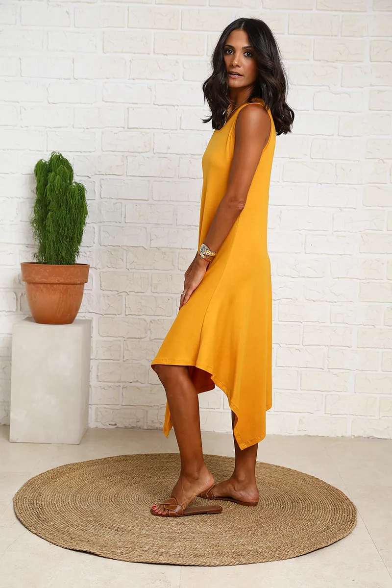 Sleeveless Total Comfort Dress With Round Neck