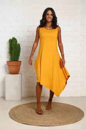 Sleeveless Total Comfort Dress With Round Neck
