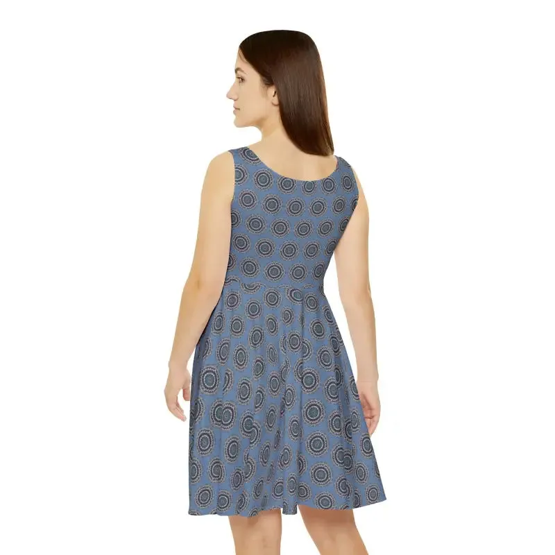 Stylish Sustainable Mandala Pattern Skater Dress