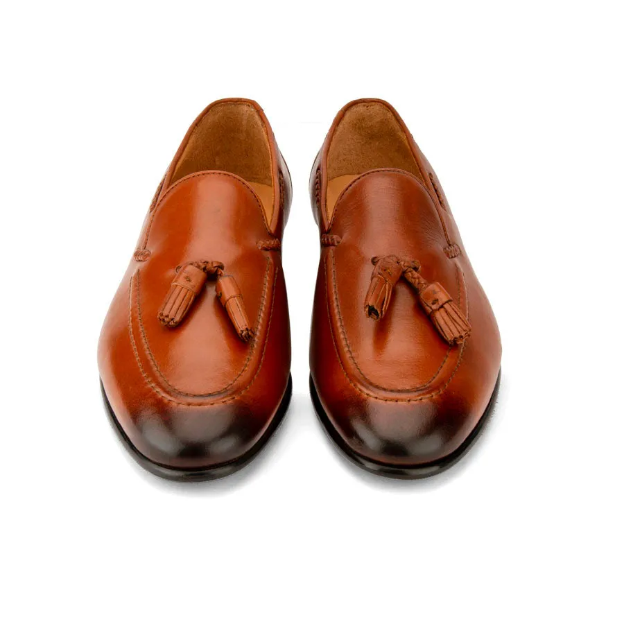 Tan Cigar Tassel Loafers