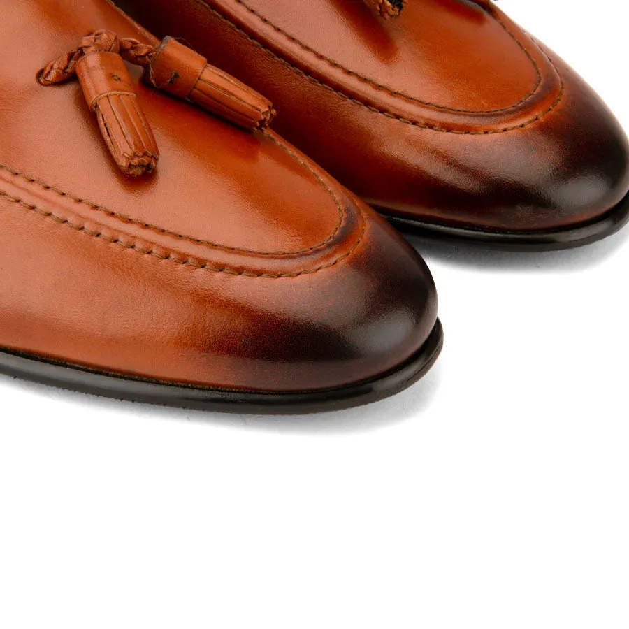Tan Cigar Tassel Loafers