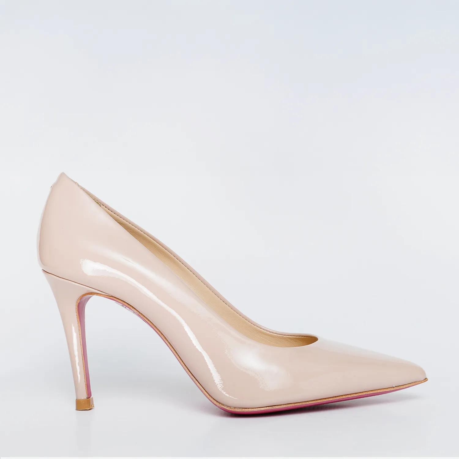 The Ege Cream Leather Pump Fuchsia Sole Women Shoe