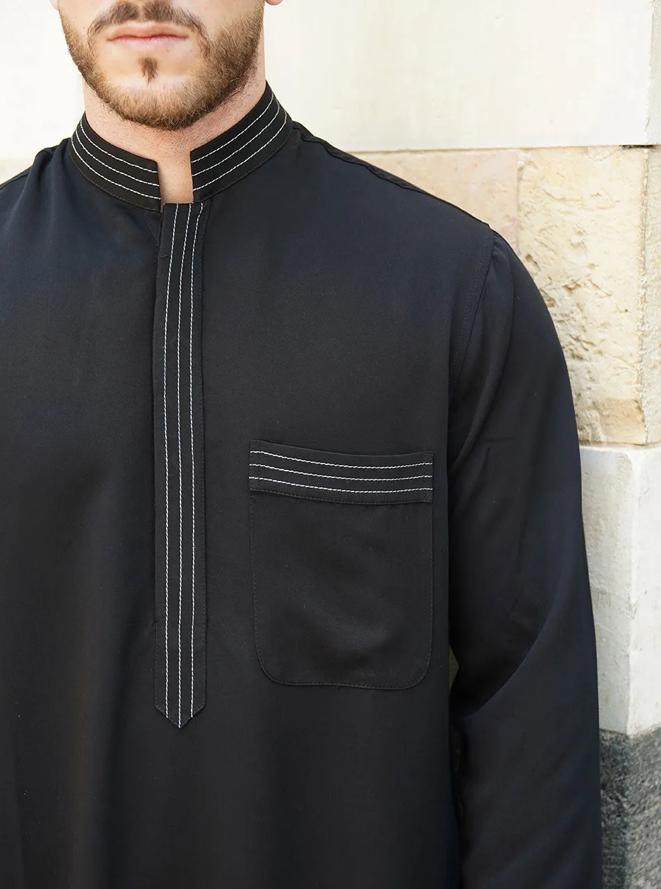 Topstitched Soft Fabric Thobe