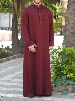 Topstitched Soft Fabric Thobe