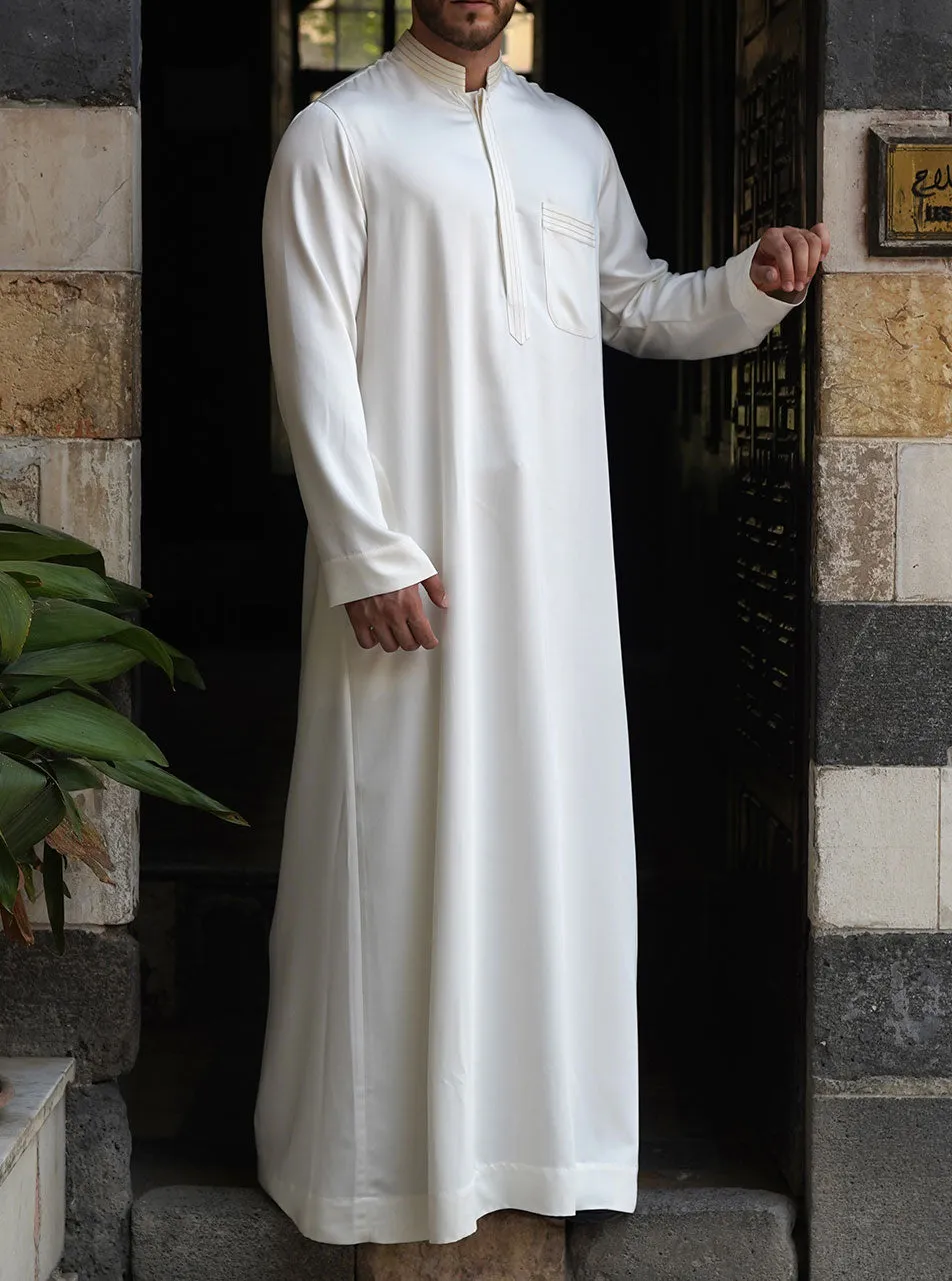 Topstitched Soft Fabric Thobe