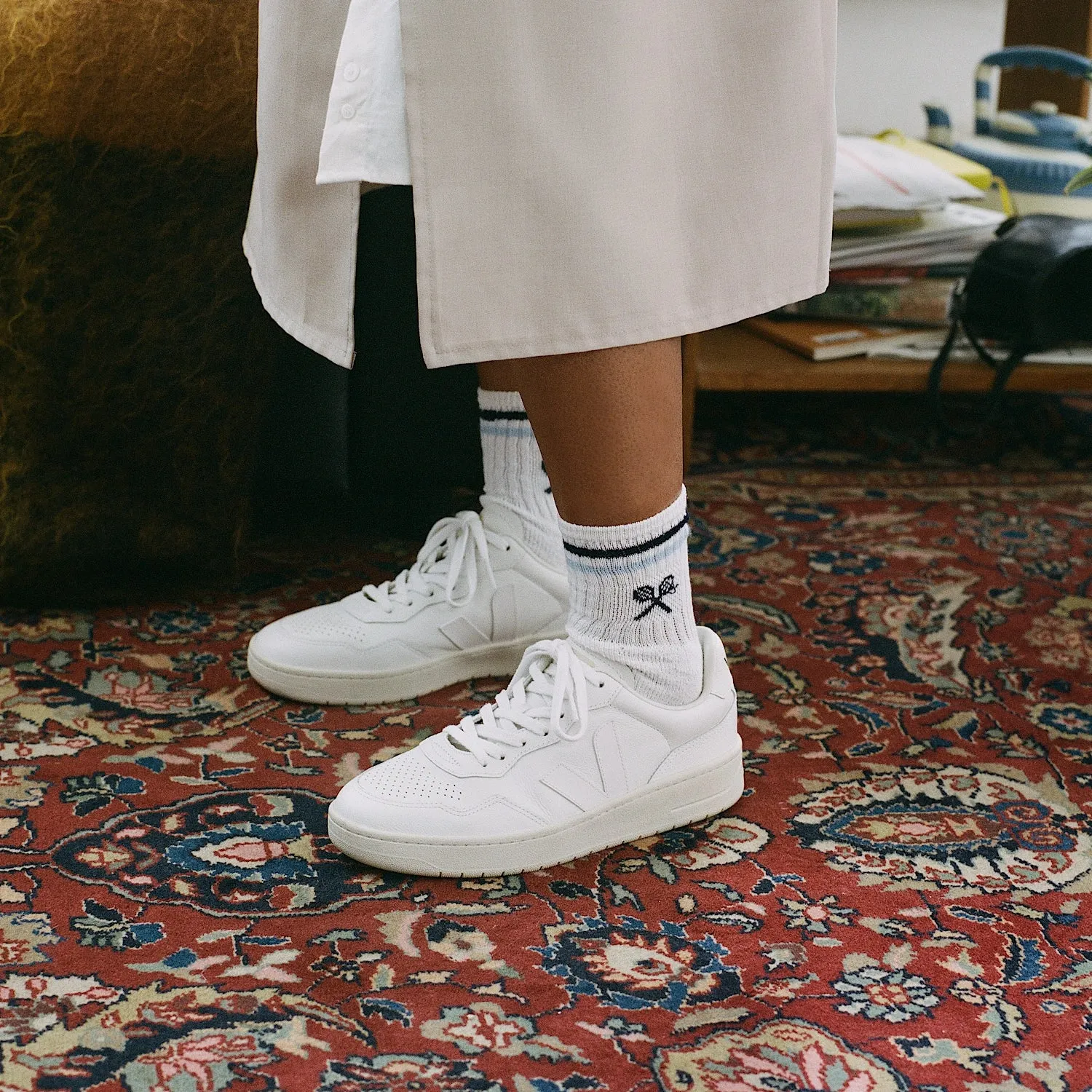 V-90 Leather Sneaker (White)
