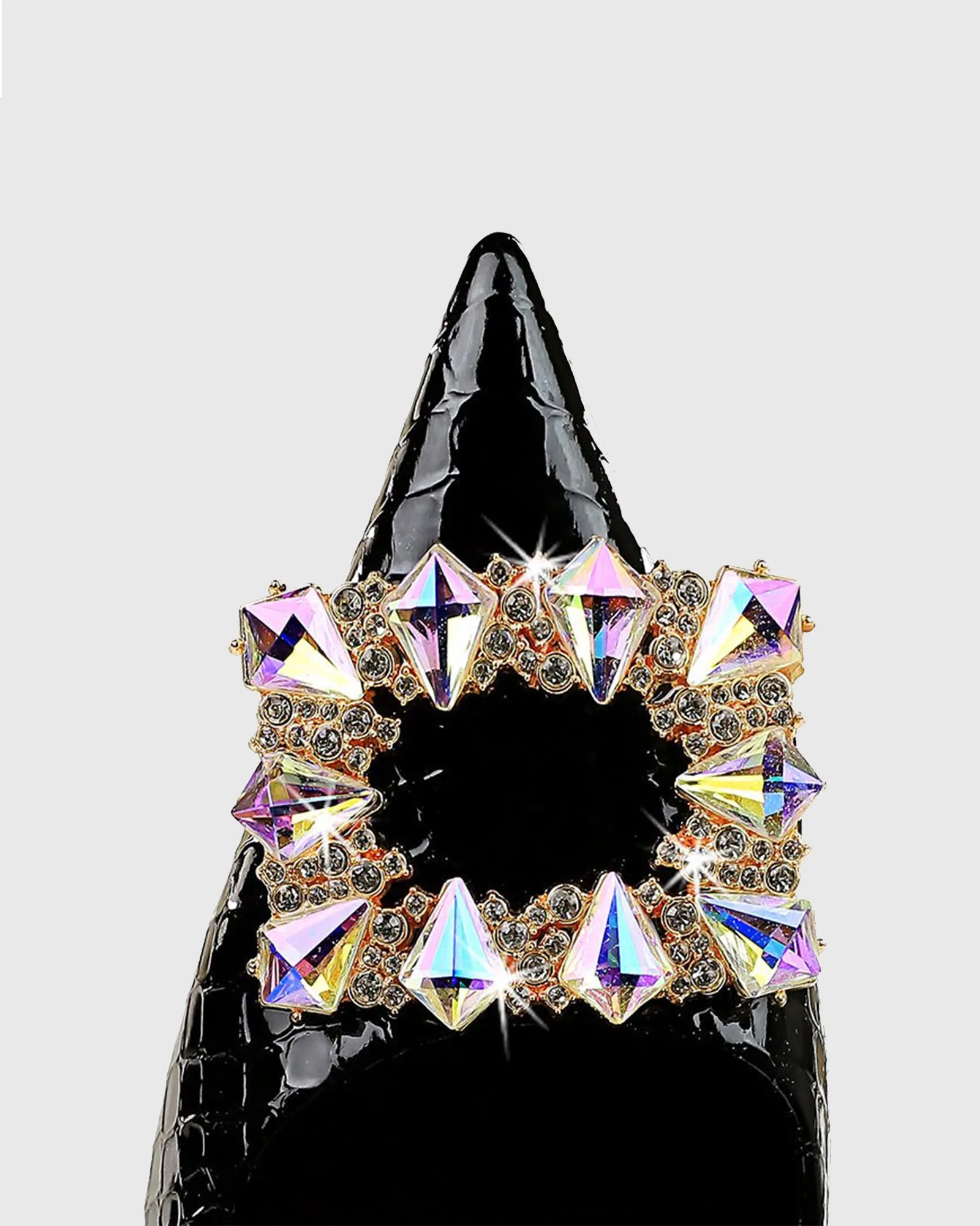 Vaike Rhinestone Buckle Serpentine Pumps In Black