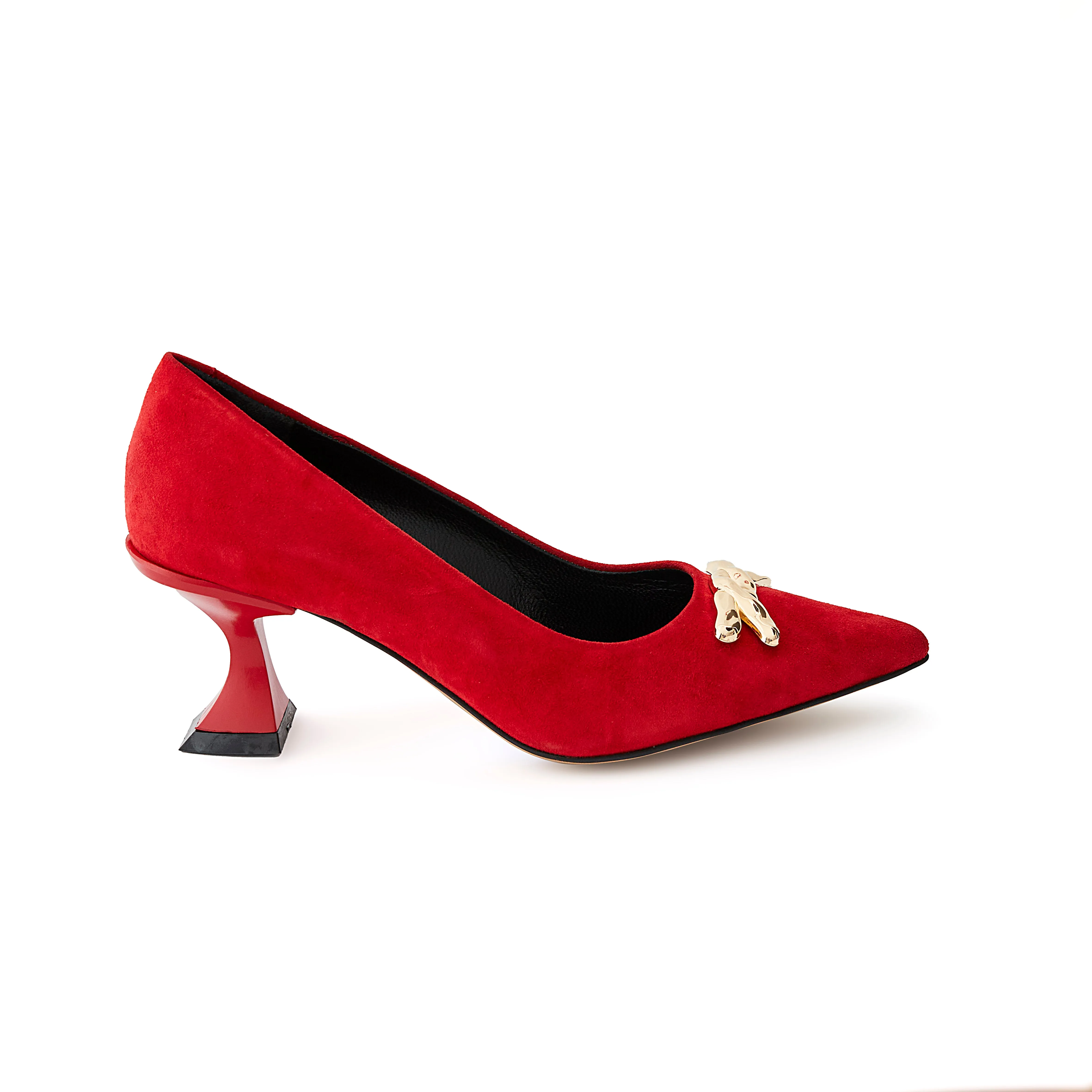 Women's Calf Leather Handmade Kitten Heels W2014